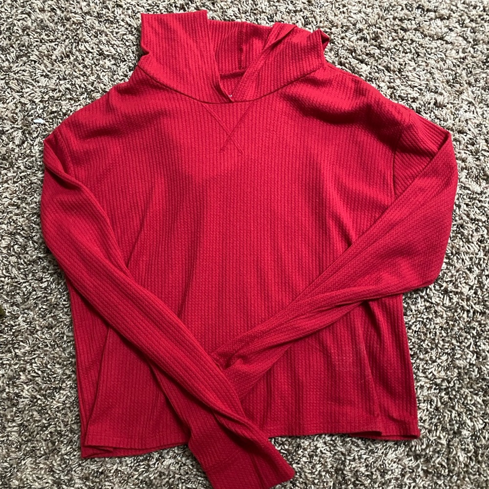 Ribbed light hooded shirt